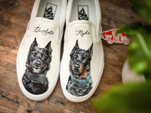 Load image into Gallery viewer, Handpainted Custom Pet Portrait Vans *with names* (two pets)