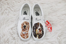 Load image into Gallery viewer, Handpainted Custom Pet Portrait Vans *with names* (two pets)
